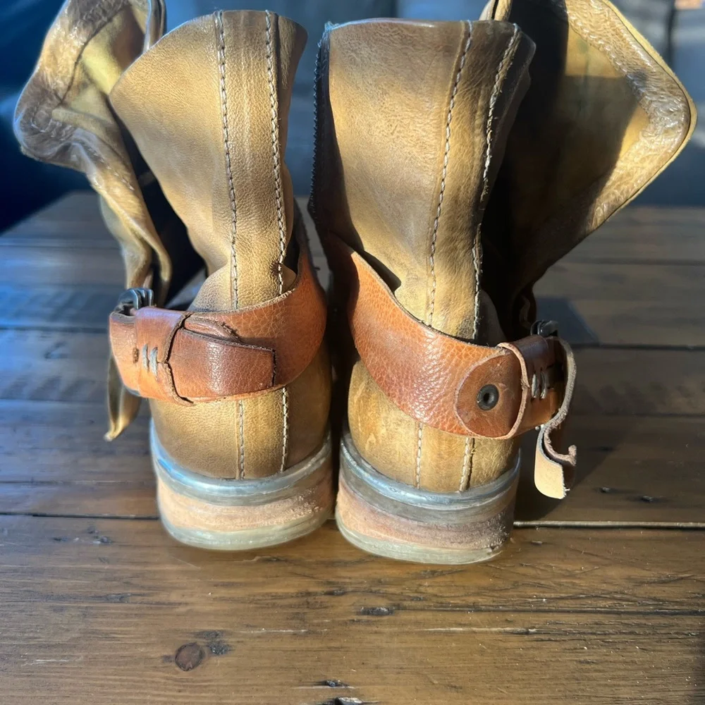A.S.98 Women's Tan Leather Ankle Boots - Picture 5 of 7